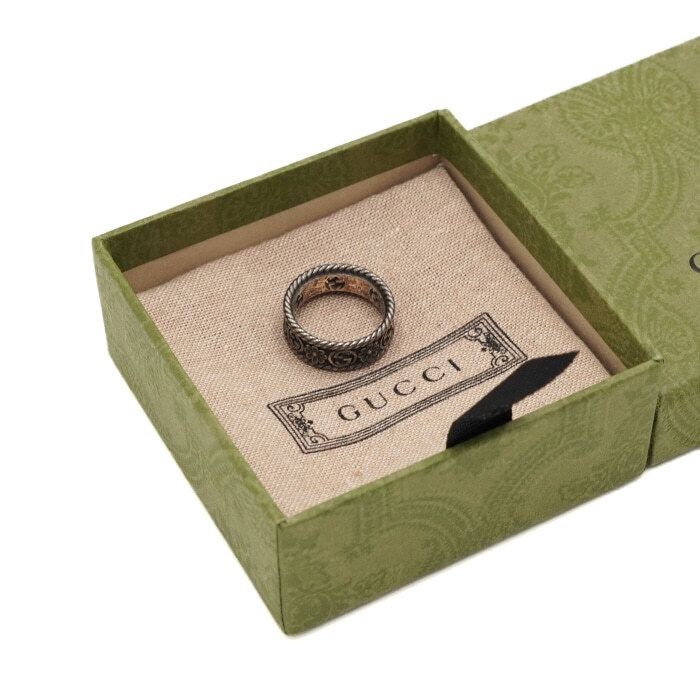 Gucci Silver Interlocking G Flower Ring Size 15, … - image 5