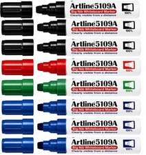 8 Pack Artline 5109A Mixed Colour Extra Large Jumbo Dry Erase Whiteboard Markers
