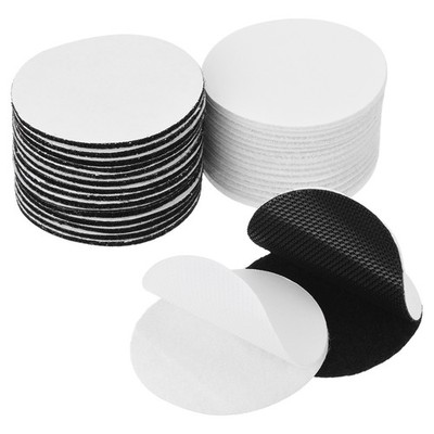 30 Paare runde Haken- und Klettverschlüsse 6 cm, weiß & schwarz für DIY