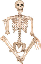 Original Pose-N-Stay Halloween Skeleton, 5 FT Life-Size, Realistic, Fully P...
