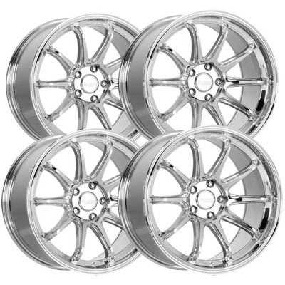 Set of 4) Katana Racing HR06 18x8.5 5x112 +35mm Chrome Wheels Rims