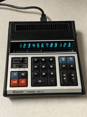 Casio Model 121-L Calculator w/ Cover Vintage 12-digit calculator 1973   Tested