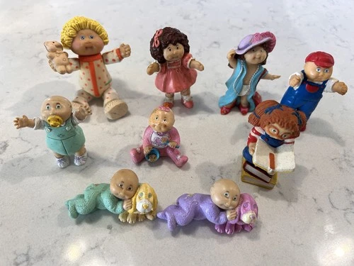 Vintage 1980's Cabbage Patch Kids Mini Figures PVC Figurines Lot of 9 Various