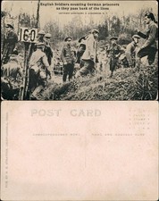 Postcard English Soldiers counting German prisoners WW1 militaria 1916