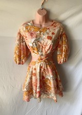 Billy J Dress Size 8 Orange Shortsleeve Mini Fit And Flare