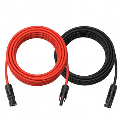 MC4 Solarkabel Verlängerung 4mm² 1000V DC IP67 PV Balkonkraftwerk Rot + Schwarz