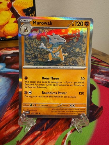 Pokemon Marowak 105/165 Holo Rare TCG 2023 151 Card