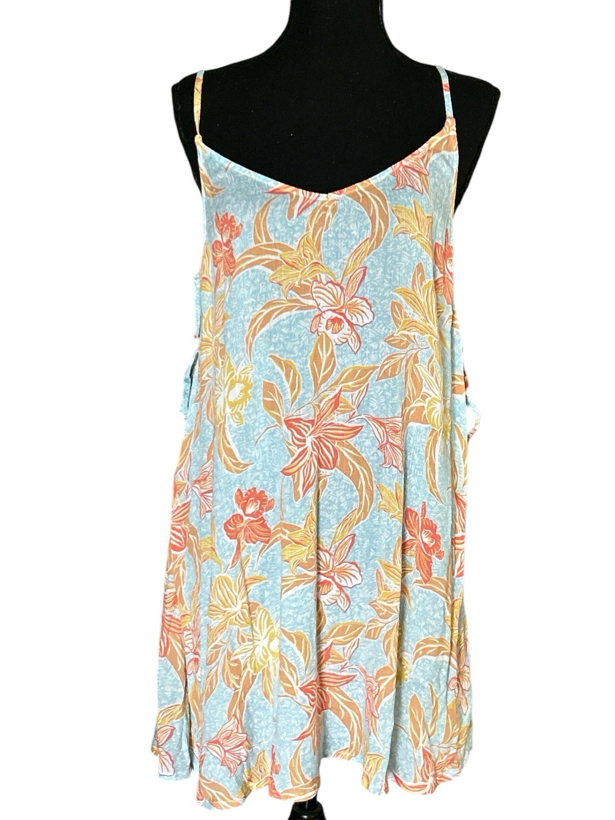 Roxy Sundress Coverup Tropical Surfer Girl Resort Vacation SZ Large-image