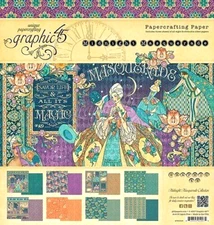 Graphic 45 Midnight Masquerade 8" Cardstock Pad 24 sheet Magic Music Rendezvous