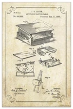 Vintage Drafting Table Patent Art Print Poster 11x17 Engineer Office Wall Decor