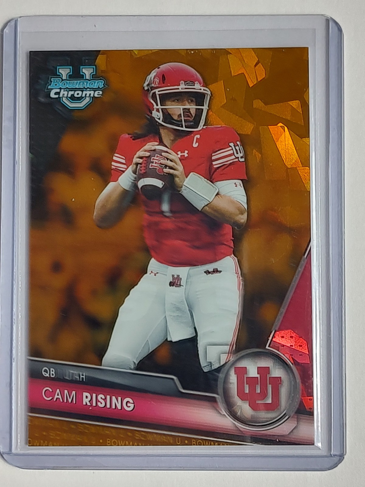 Cam Rising 2023 Bowman Chrome University Sapphire Gold #/50 #198 Utah