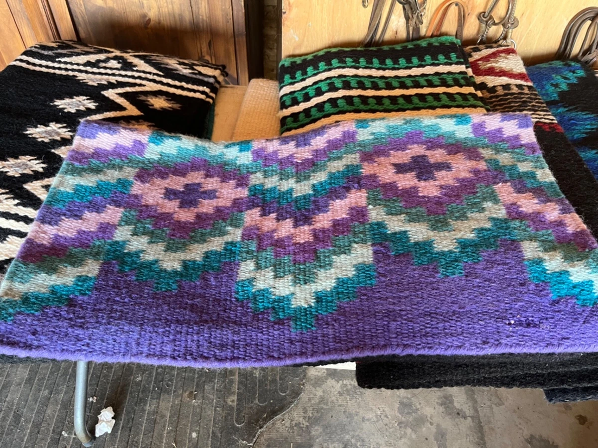 Western Show Saddle Pad Blanket Oversize Purple Green Turquoise USED 34x41