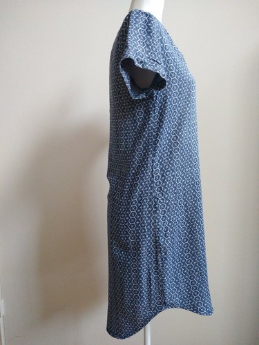 Anthropologie Cloth & Stone Sz XS Blue Justine Print Denim Look Tunic Dress - Picture 5 of 11