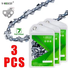 3 18" Chainsaw Chain Full chisel For ATLAS 80V Cordless Chainsaw 3/8LP .050 62DL