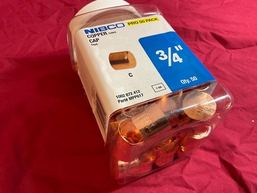 Nibco 3/4 in. Copper Pressure Tube Cap Fitting - 50 Pack