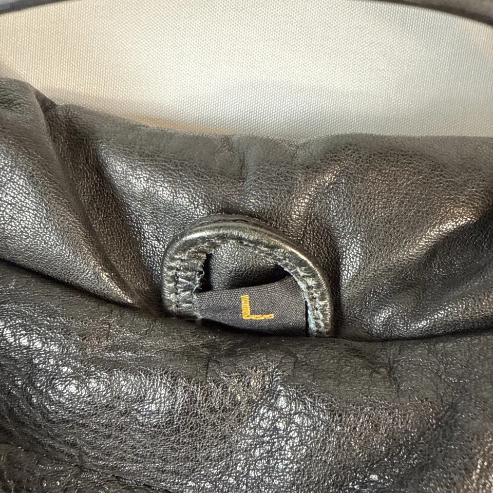 Chaqueta de motociclista UNIK para mujer ultra negra con flecos de cuero L con forro de cremallera años 80’s Foto 3 de 4