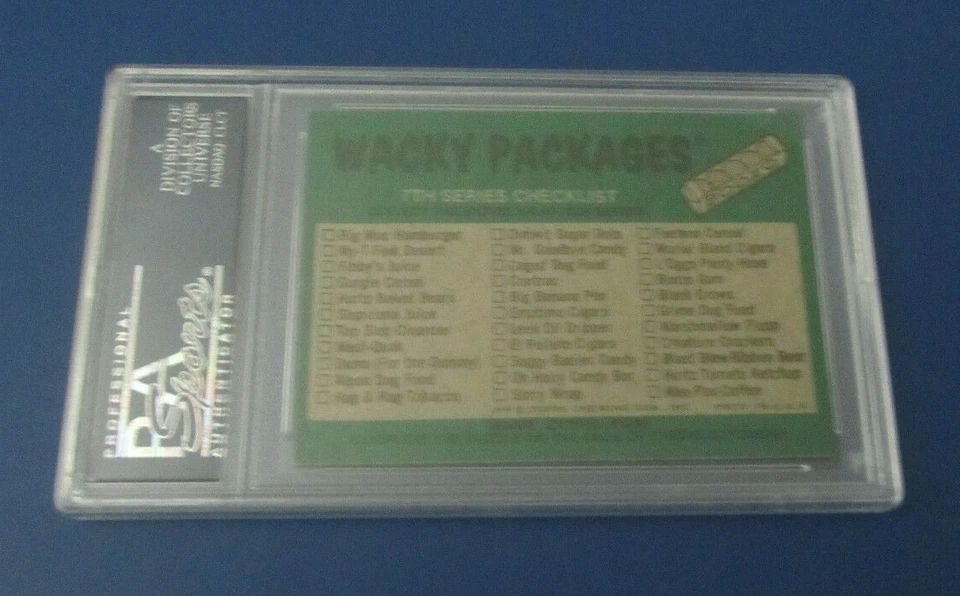 74 WACKY PACKAGES SERIES 7 BOOZCO GUM PUZZLE PIECE (TOP RIGHT) PSA 7 NM - Image 2 of 2