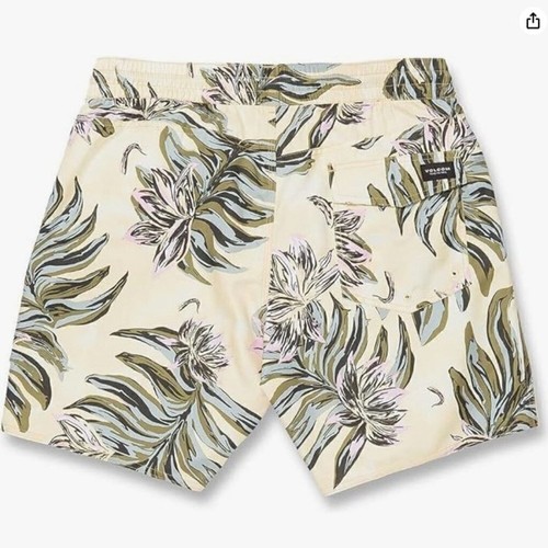 Volcom Men's Medium Standard 17-inch Elastic Waist Swim Trunks Dawn Yellow NWT - Picture 4 of 6