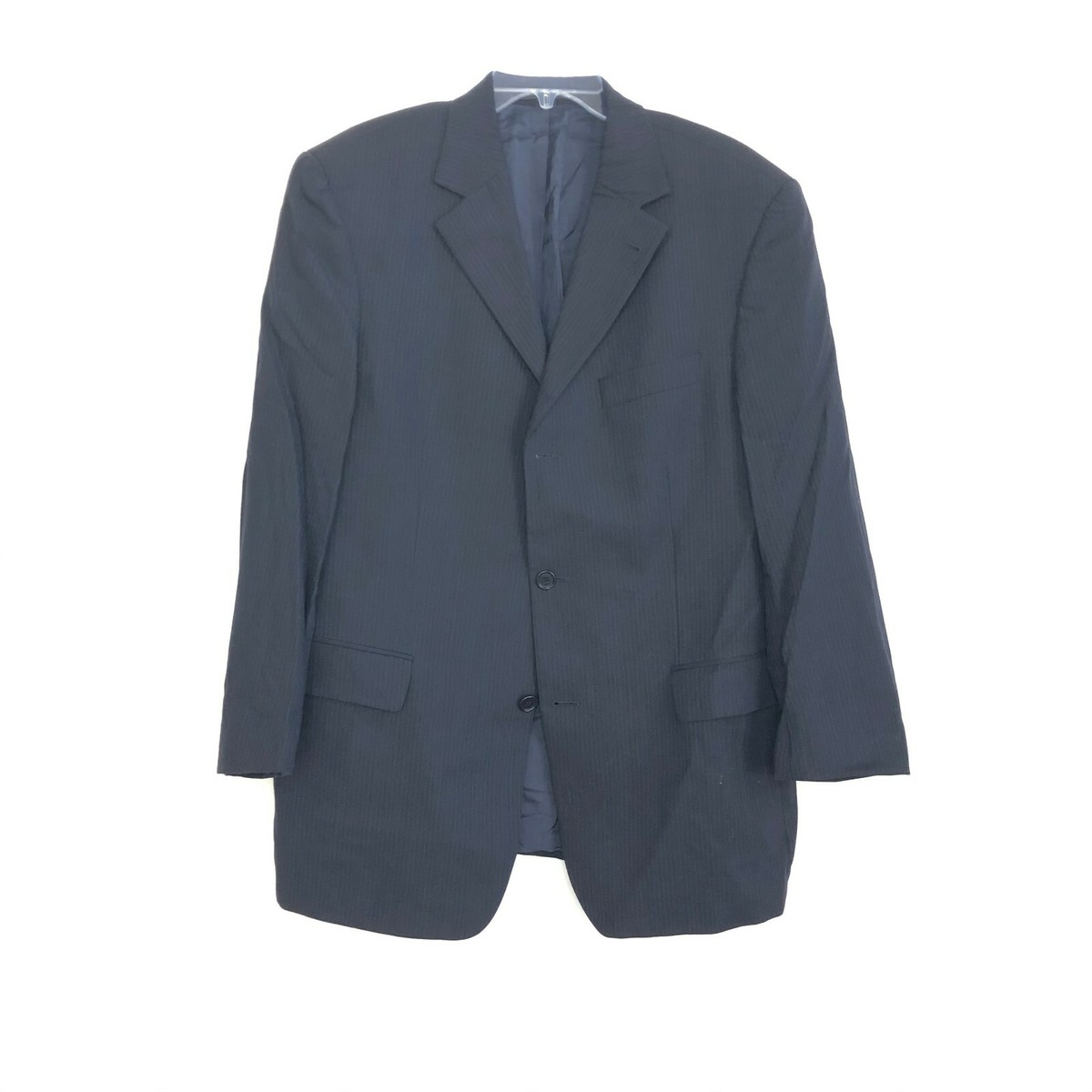 BOSS ストライプ ネイビー ビジネスジャケット Hugo Boss Men's Dark Navy Blue Stripe Blazer Suit Jacket size 44R