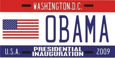 Barack Obama for President Inauguration License plate 1