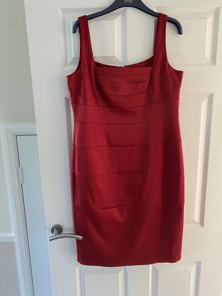 Ladies red shift deals dress