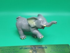 Baby Gray Elephant Soft Squeezable Happy Smiling Cartoon Animal Toy Figure Model