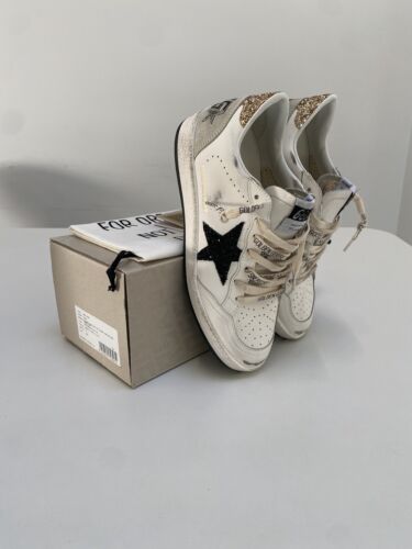 Golden Goose Ball Star Sneaker White Leather/Gold/Black Glitter sz 37 New in Box - Picture 3 of 13
