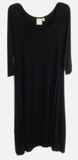 Truth + Style Solid Bubble Hem Dress Black PS Stretch Pull On A399242 Women ZQ7