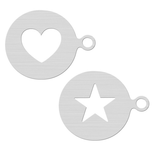 2 Pcs Kaffee-Latte-Form Kind Kaffeemuster Kaffeeschablonen Aus Edelstahl