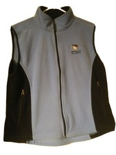 Polar Fleece Vest Wasilla Alaska Light Blue And Black Size Women's Large