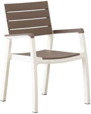 Chaise keter harmony Avec Accoudoirs en Polypropylène Couleur Blanc Cappuccino - Photo 1/4