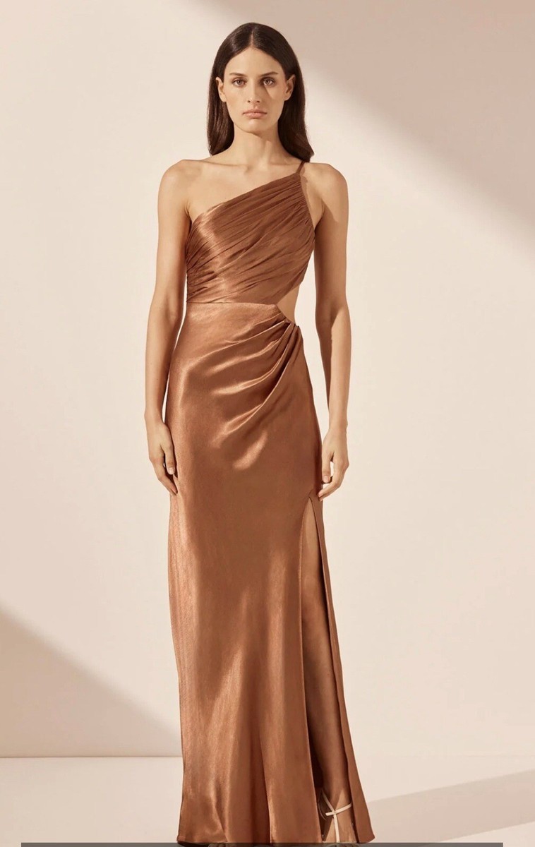 NWT SHONA JOY La Lune Asymmetrical Maxi Dress SIZE 10 $360