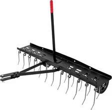 Suchtale 48inch Tow Behind Dethatcher with 24 Spring Steel Tines,Lawn Sweeper...