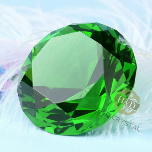 200mm Huge Green Crystal Diamond Paperweight Wedding Centerpieces Gifts - Picture 3 of 5