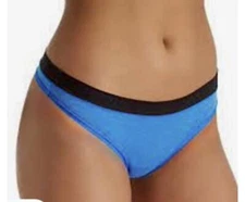 MAIDENFORM Sport Blue Black Breathable Thong Panty Womens S 5 M 6 L 7 XL 8 2XL 9