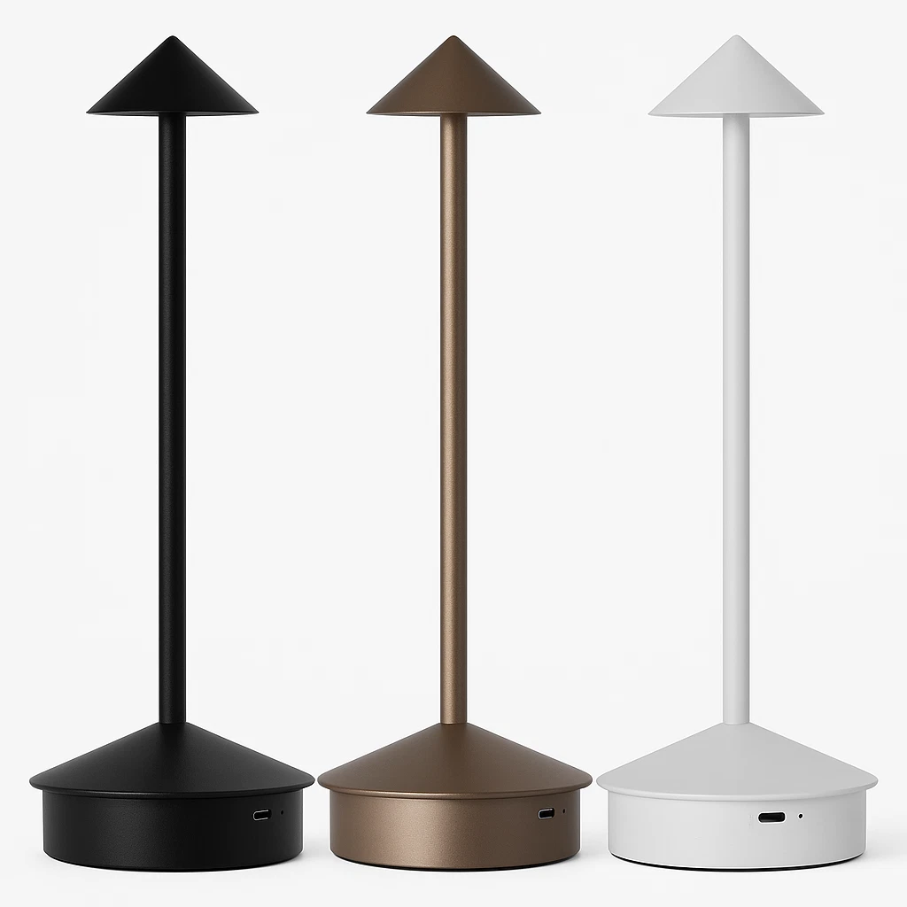Set 2 Lampade Tavolo BRUBAKER 38cm Oro Bianco | Design in Ceramica