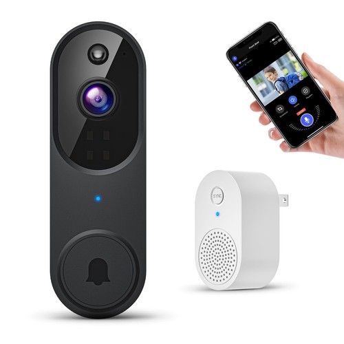 1080P Smart Wireless Video Doorbell Camera with Chime, Night Vision, Real-Tim...