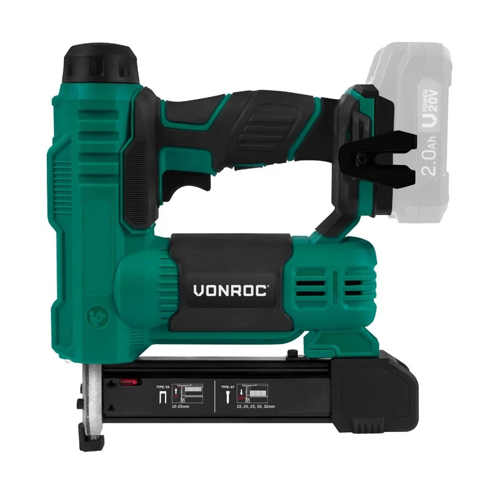 VONROC Agrafeuse cloueuse sans fil 20V – 1000 agrafes incluses - Photo 3/4