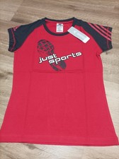 Adidas Just Sports T-Shirt – Schwarz/Rot – Größe M Neu mit Etikett
