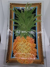 Peggy Karr Fused Glass Dish/Tray Signed 9.75