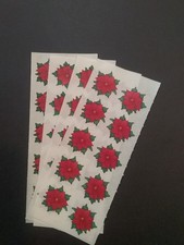 Creative Memories  Lot of Four Studio Stickers  2" x 5"  Poinsettias