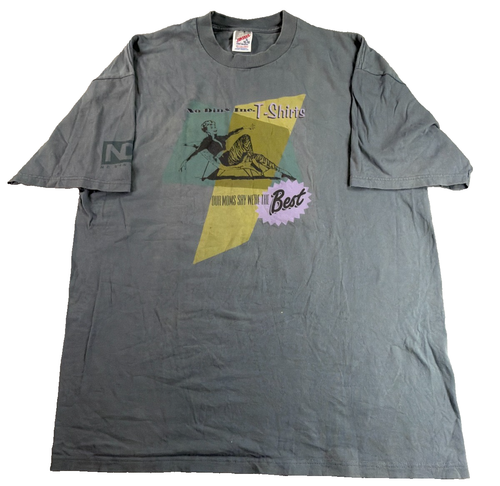 Vintage 90s No Dinx Inc T-Shirts Humor Novelty Graphic Tee Jerzees XL Gray USA
