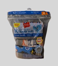 Hanes Toddler Boys' Boxer Brief Underwear, 10-Pack Size 4T