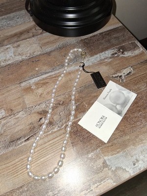 New NWT Vintage Honora Freshwater Pearl Necklace White 16'' w/ 925 Silver Clasp