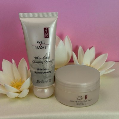 Wei East Lotus Hydrating Body Butter, 1.62 fl oz and Cleansing Cream, 1.48 fl oz