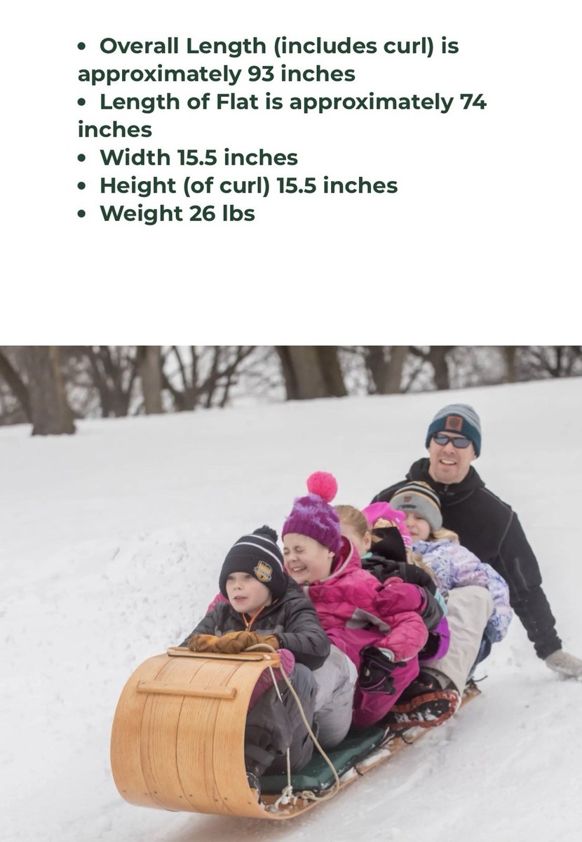 Fabulous Northern toboggan & sled Co 8' Wooden Toboggan W/Pad 4