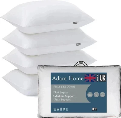 ADAM HOME Pillows Hotel Quality Bounce Back Bed-Pillows (2,4pack) | Premium Quality | UK