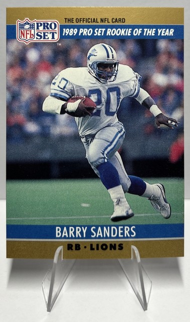 Barry Sanders Lions 1990 Pro Set Rookie Of The Year Card #1 Nrmt+ Or Better