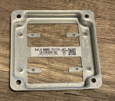 GFI Receptacle Box Cover, Double, Flat Corner Square, Exposed, Steel, 4-In. 809C
