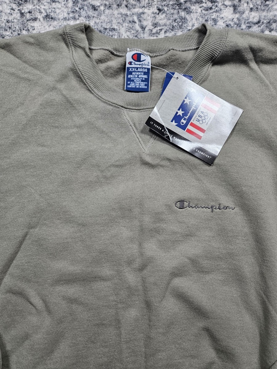 Vintage Champion Pullover Crewneck Size 2XL Putty Gray Sweatshirt W Tags